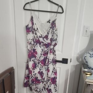 Express Purple and White Floral Mini Dress